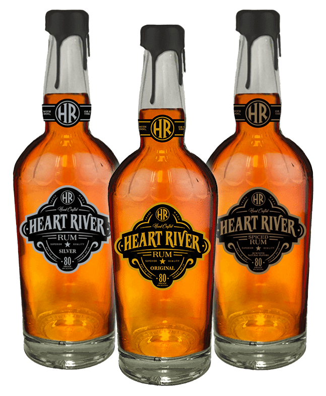 Heart River Rum Bottles