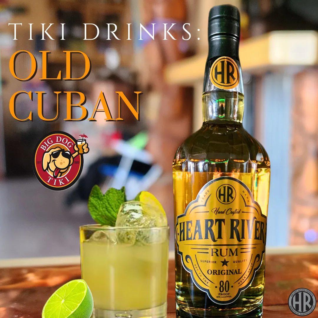 Old Cuban cocktail made with Heart River Original Rum